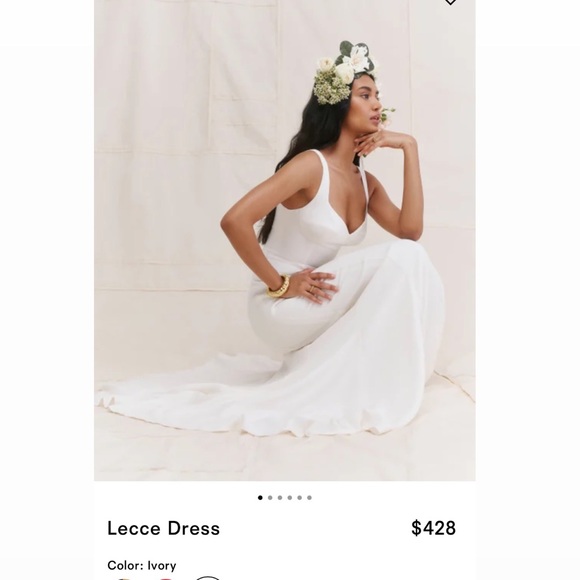 Reformation Lecce Dress/Gown Ivory - Picture 3 of 6